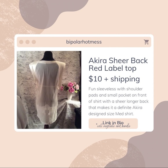 LAST CHANCE White sleeveless Akira red label sz M top - Picture 2 of 3